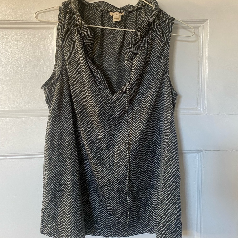 Jcrew size8 blouse black white print excellent condition